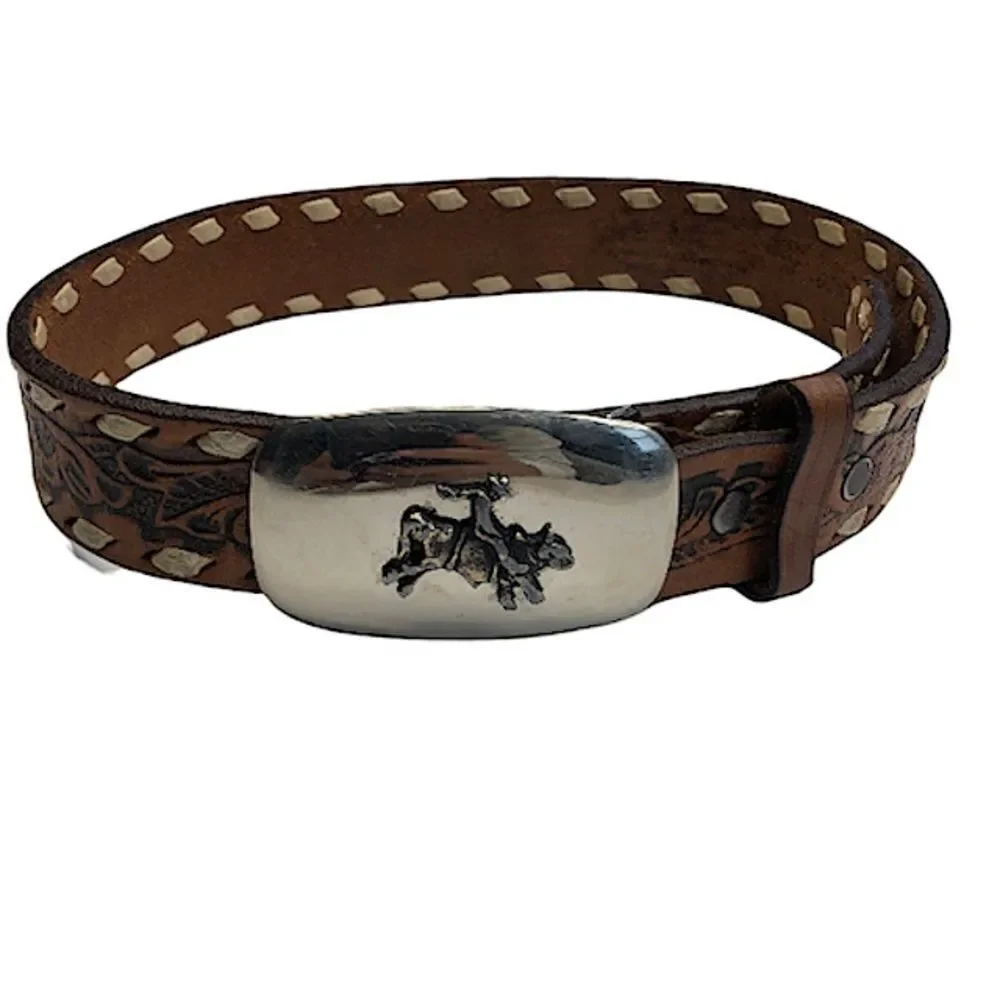 Vintage Boys’ Tooled Leather Belt 22.5